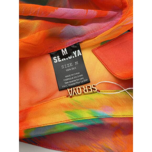 Ser.O.Ya 'Willow' Yellow Silk Blouse Size M - Picture 4 of 4